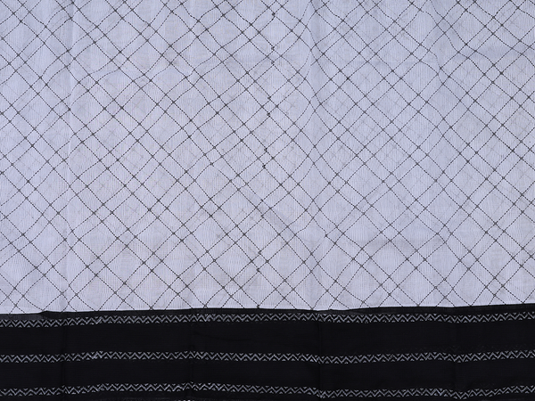 Stripes Design Black Cotton Unstitched Salwar Material