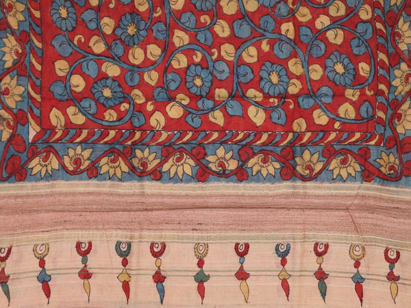 Stripes Design Blue Tussar Unstitched Salwar Material