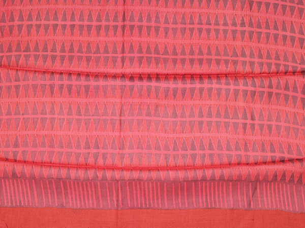 Printed Design Red Tussar Unstitched Salwar Material