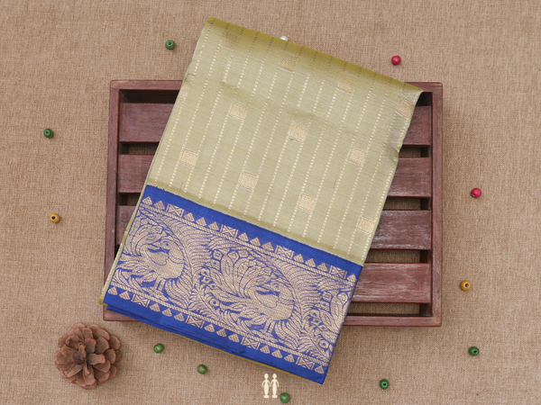 Stripes Design Dual Tone Kanchipuram Pavadai Sattai Material
