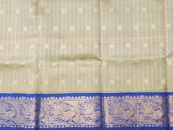 Stripes Design Dual Tone Kanchipuram Pavadai Sattai Material