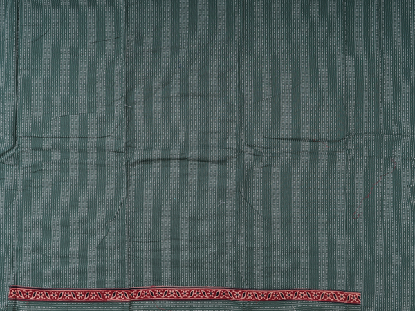 Stripes Design Green Cotton Unstitch Salwar Material