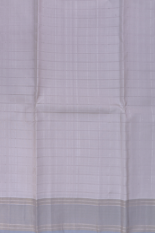 Stripes Design Grey Silk Dhoti With Angavastram Set