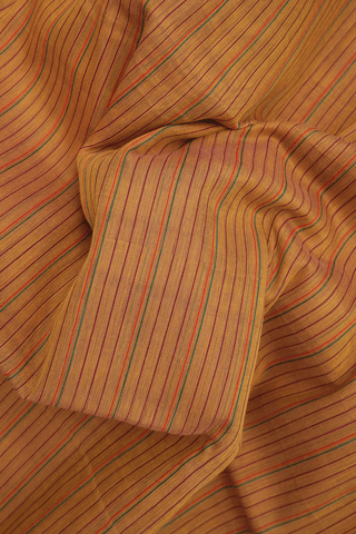 Stripes Design Mustard Yellow Narayanpet Cotton Saree