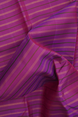 Stripes Design Purple Kanchipuram Silk Saree