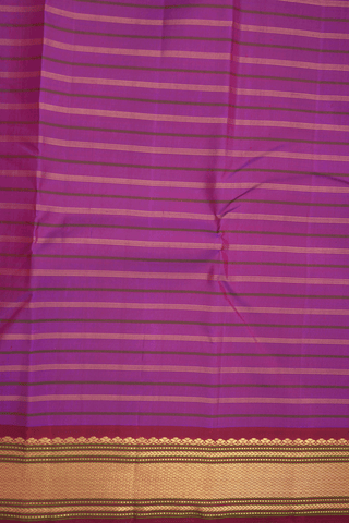 Stripes Design Purple Kanchipuram Silk Saree