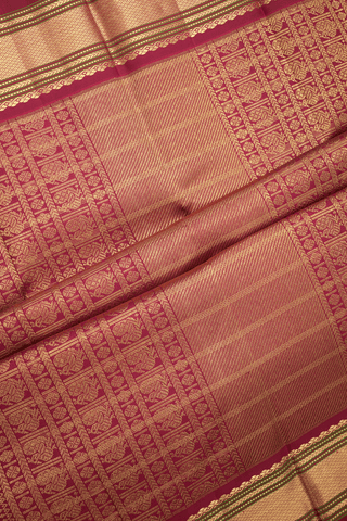 Stripes Design Purple Kanchipuram Silk Saree