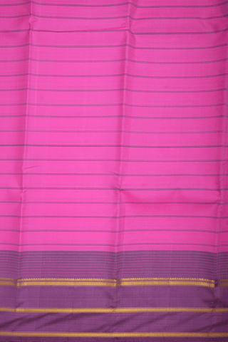 Stripes Design Rose Pink Kanchipuram Silk Saree