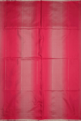 Zari Striped Design Rose Red And Dual Tone Soft Silk Saree