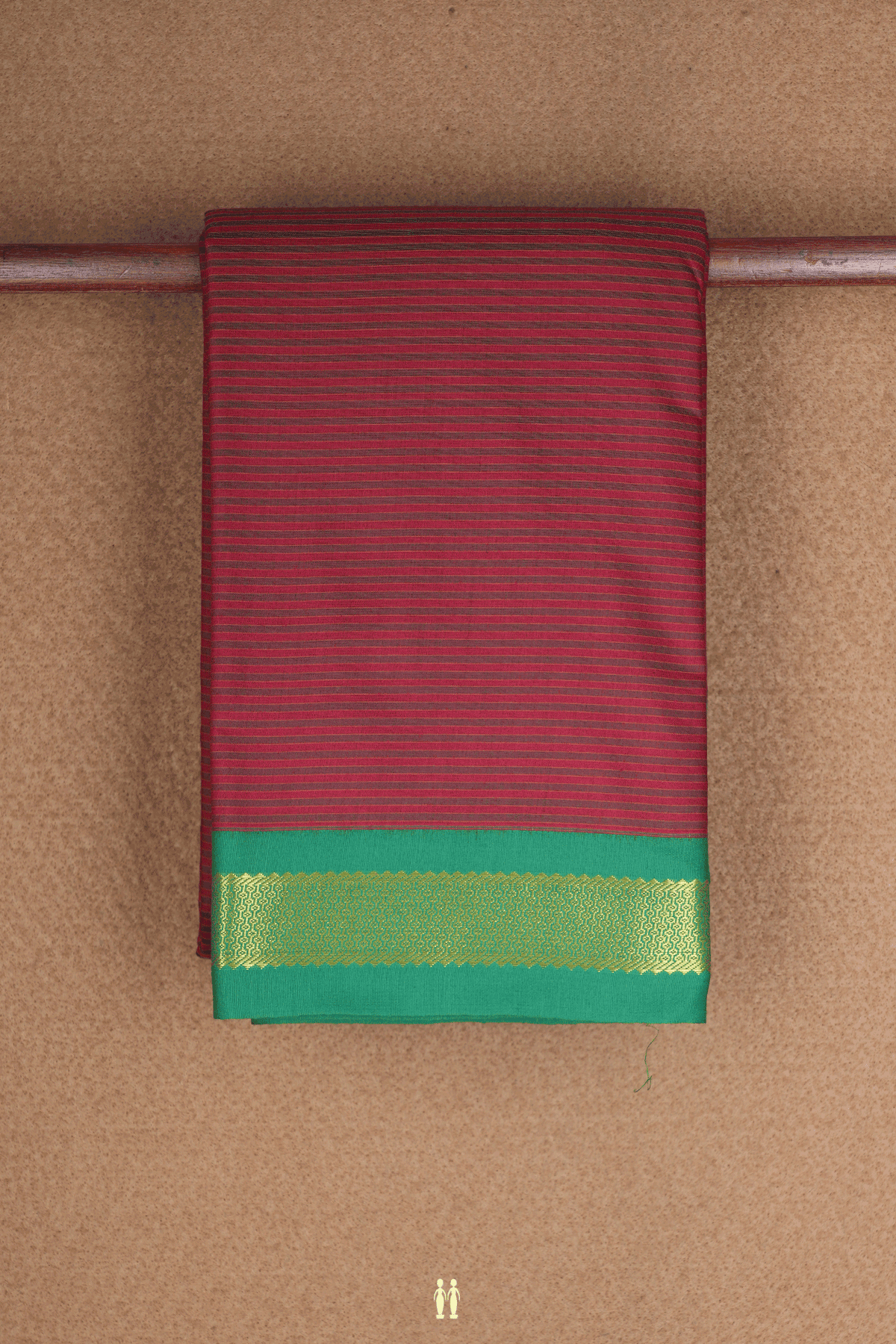Stripes Design Ruby Red Apoorva Cotton Saree
