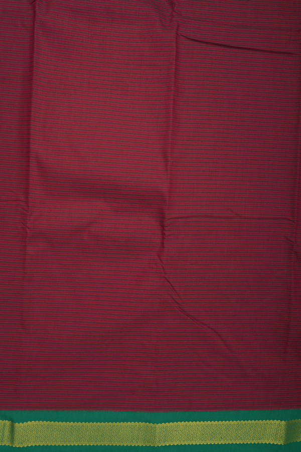Stripes Design Ruby Red Apoorva Cotton Saree