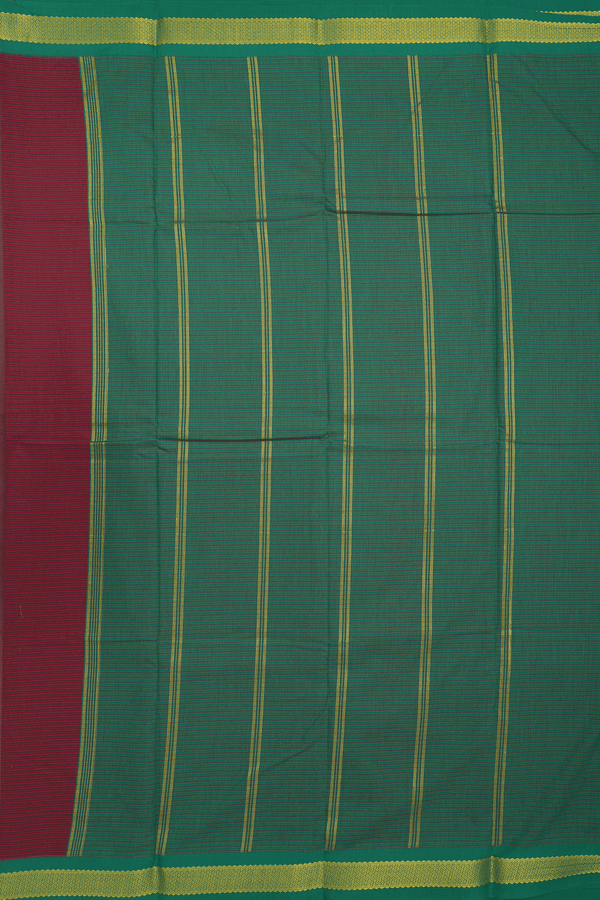 Stripes Design Ruby Red Apoorva Cotton Saree