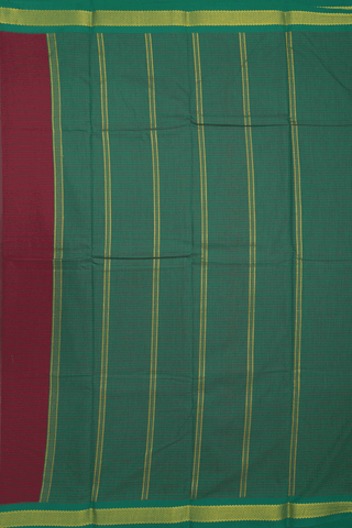 Stripes Design Ruby Red Apoorva Cotton Saree