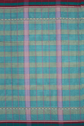 Stripes Design Shades Of Green Narayanpet Cotton Saree