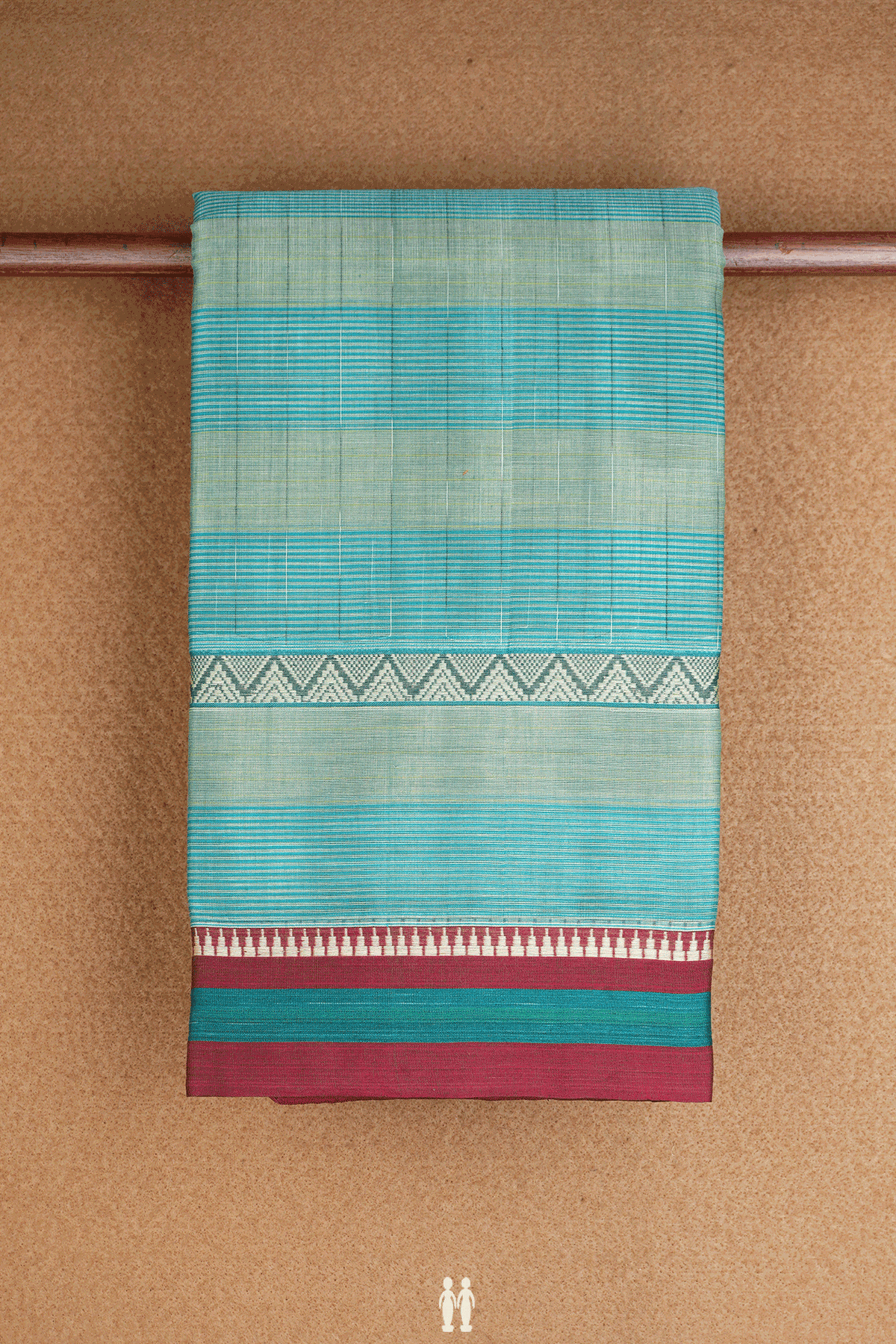 Stripes Design Shades Of Green Narayanpet Cotton Saree