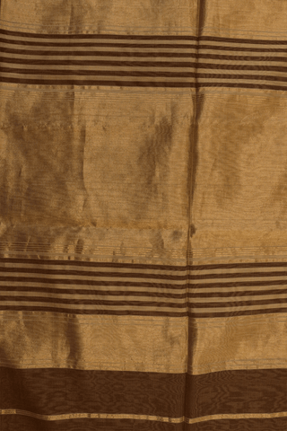 Stripes Design Walnut Brown Maheswari Silk Cotton Saree