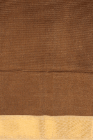 Stripes Design Walnut Brown Maheswari Silk Cotton Saree