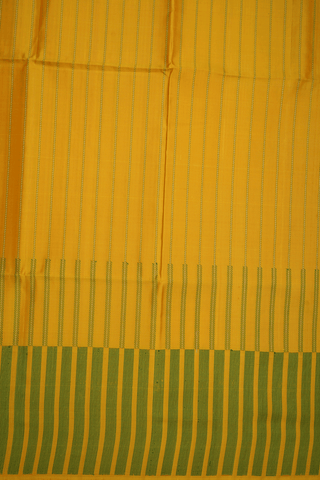 Stripes Threadwork Design Honey Yellow Soft Silk Saree