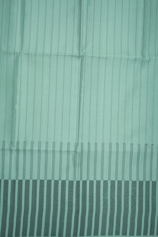 Stripes Threadwork Design Light Sage Green Soft Silk Saree