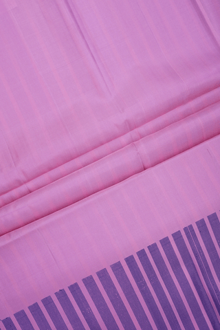 Stripes Threadwork Design Lotus Pink Soft Silk Saree