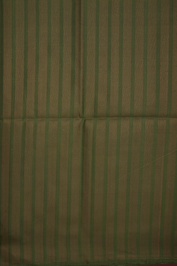 Stripes Threadwork Design Mehendi Green Soft Silk Saree