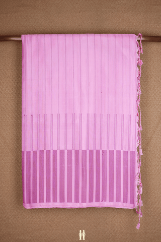 Stripes Threadwork Design Orchid Pink Soft Silk Saree
