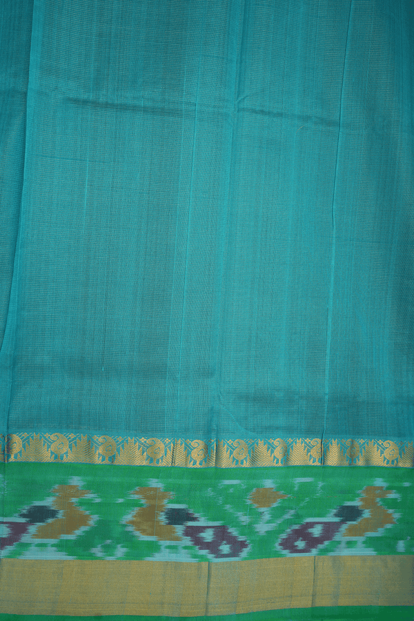 Stripes With Buttas Dark Brown Traditional Silk Cotton Saree