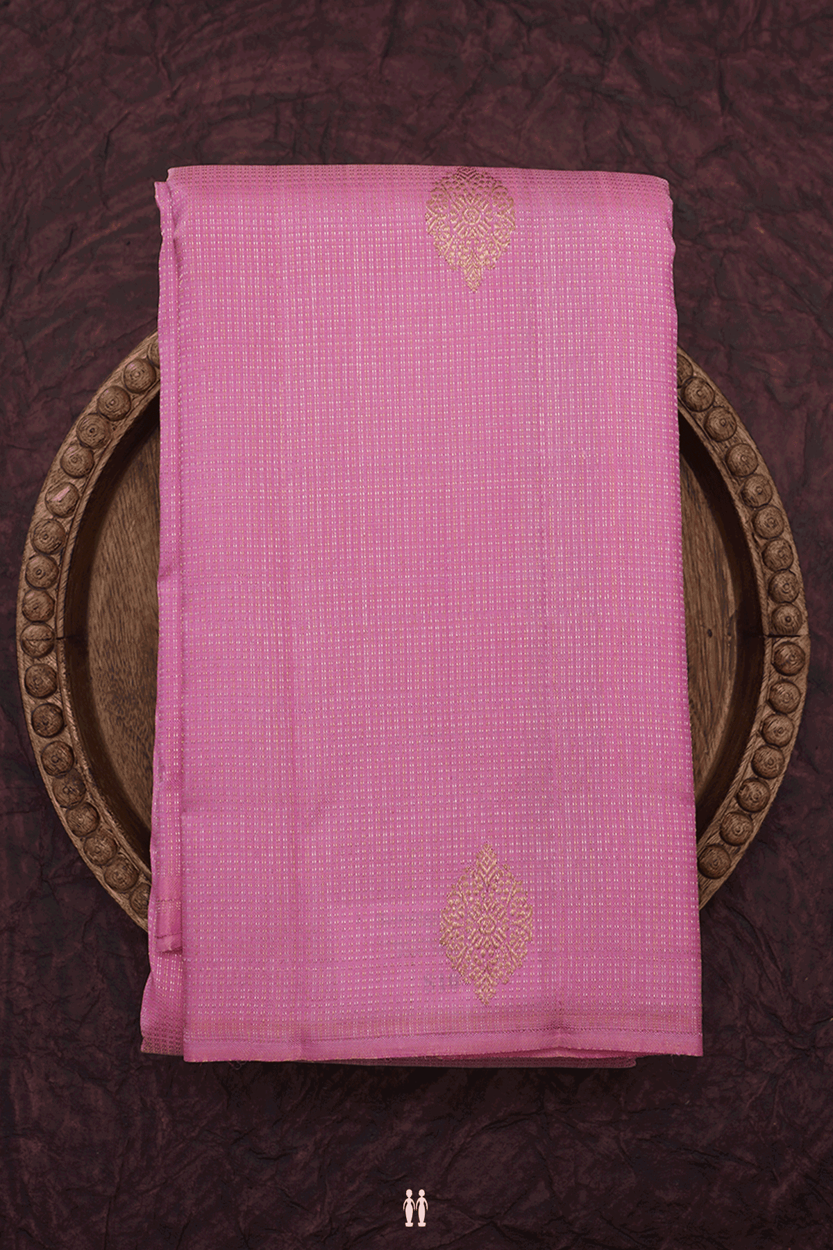 Stripes With Buttas Pink Kanchipuram Silk Saree