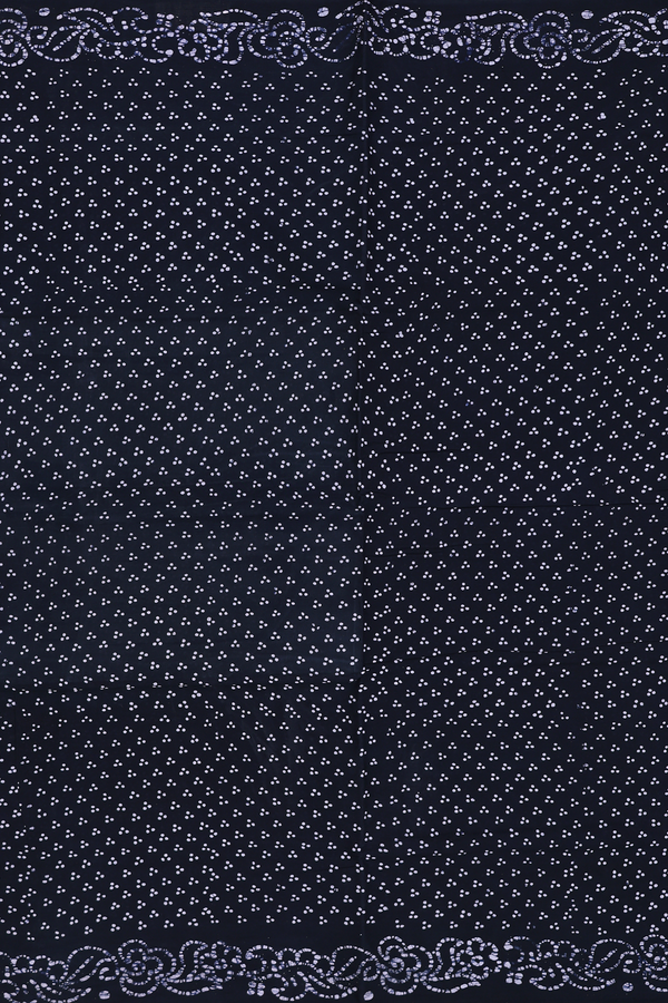 Sungudi Cotton Saree In Black With Dots Printed Design