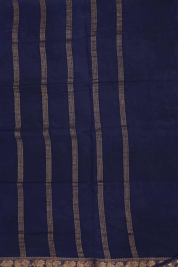 Sungudi Cotton Saree In Blue With Printed Design