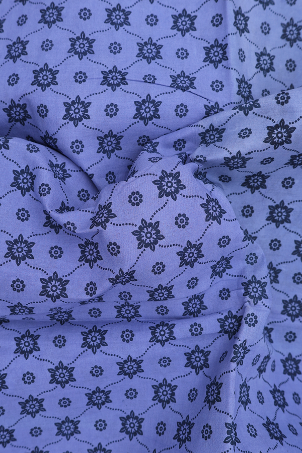 Sungudi Cotton Saree In Blue With Printed Design