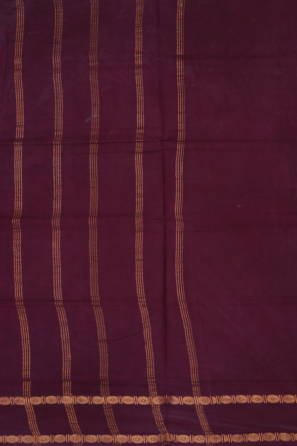 Sungudi Cotton Saree In Dusty Purple With Printed Design