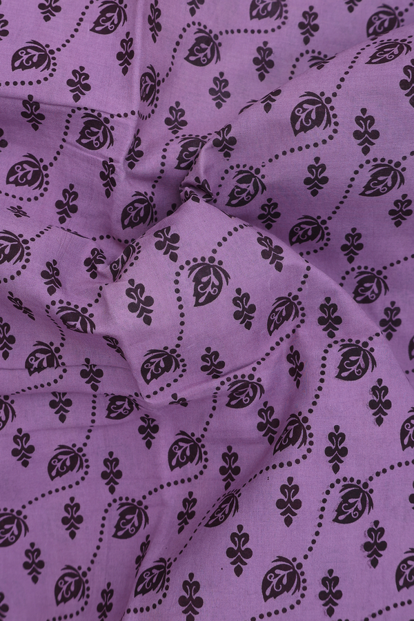 Sungudi Cotton Saree In Dusty Purple With Printed Design