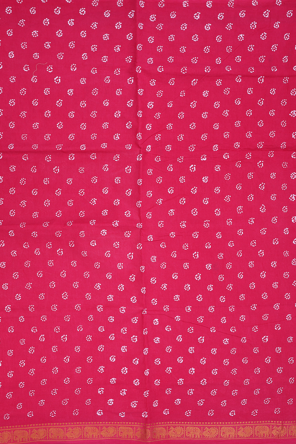 Sungudi Cotton Saree In Pink With Printed Buttas