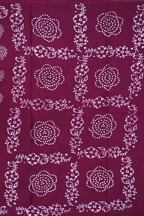 Sungudi Cotton Saree In Plum Brown With Printed Design