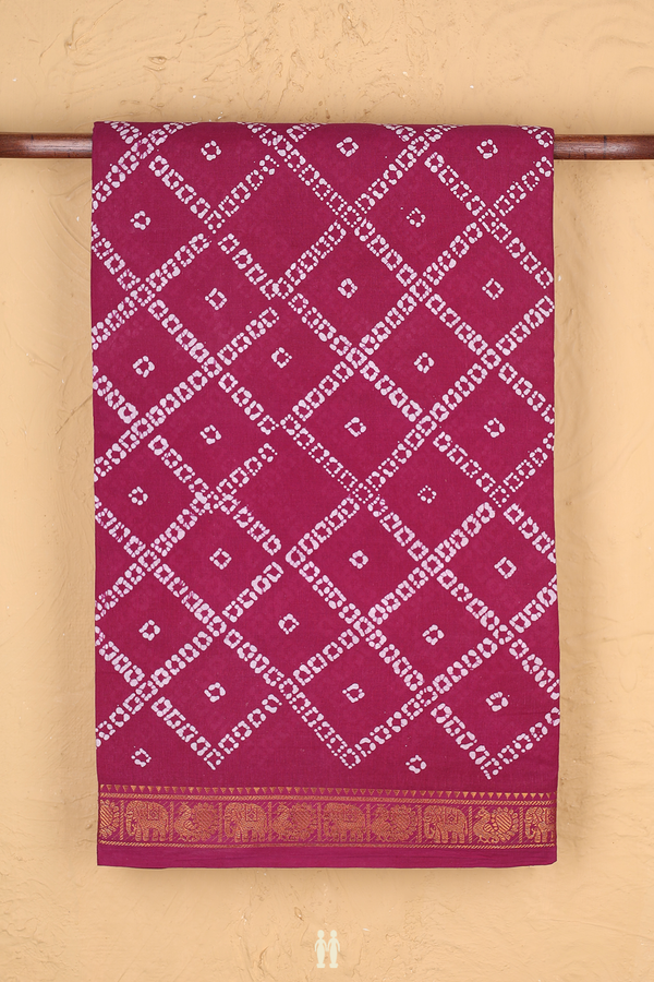 Sungudi Cotton Saree In Purple With Diamond Design