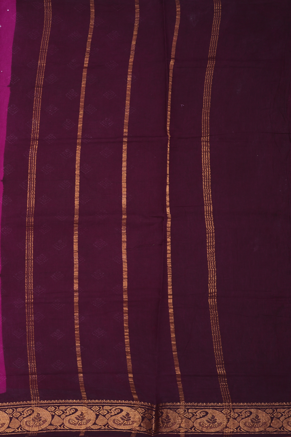 Sungudi Cotton Saree In Purple With Printed Buttas