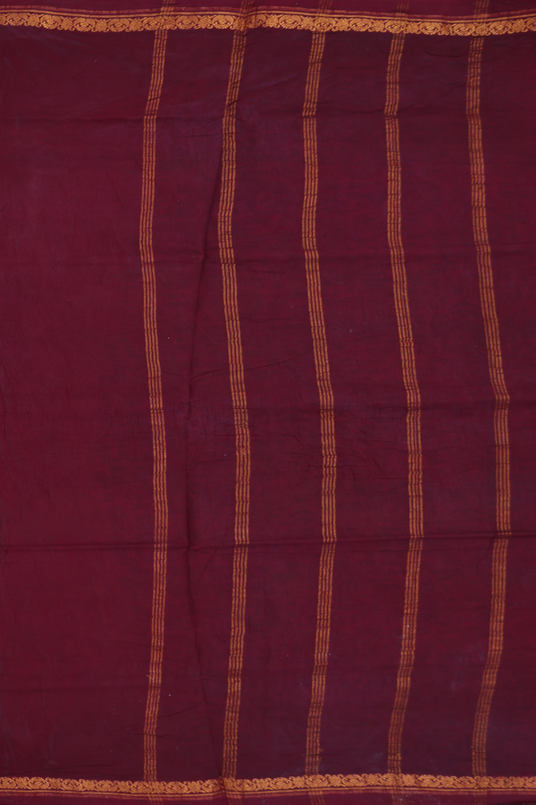 Sungudi Cotton Saree In Red With Printed Design