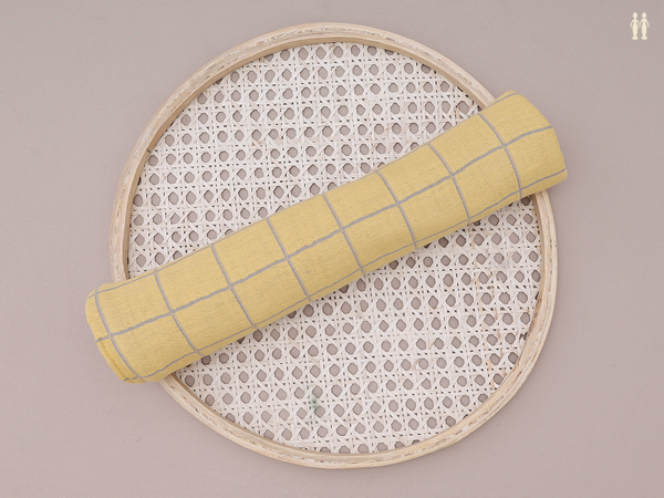 Checks Design Yellow Linen Towel