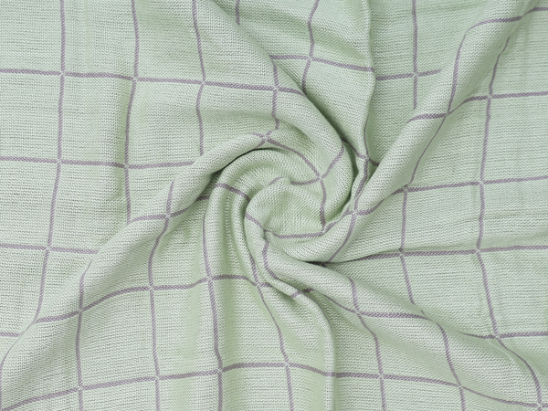 Checks Design Green Linen Towel