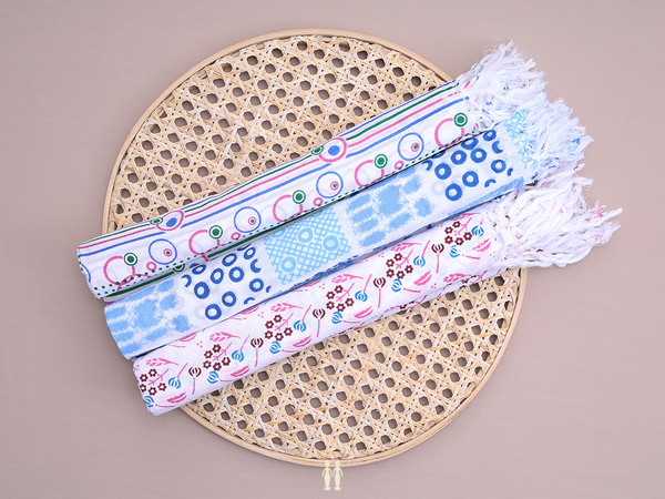 Multicolor Set Of 3 Cotton Towel