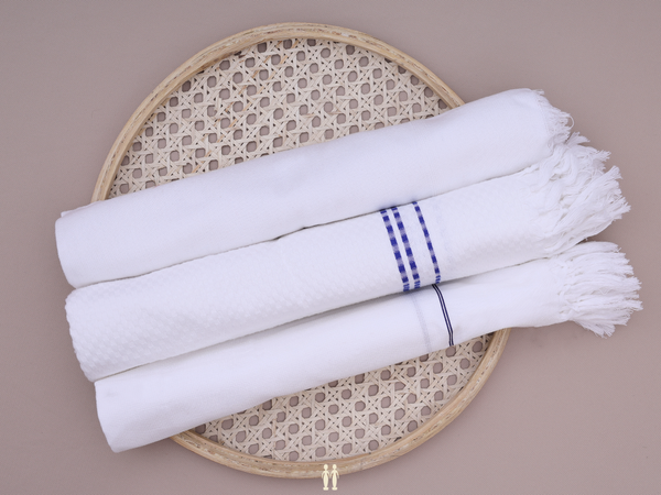 White Set Of 3 Cotton Towel
