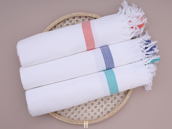 White Set Of 3 Cotton Towel