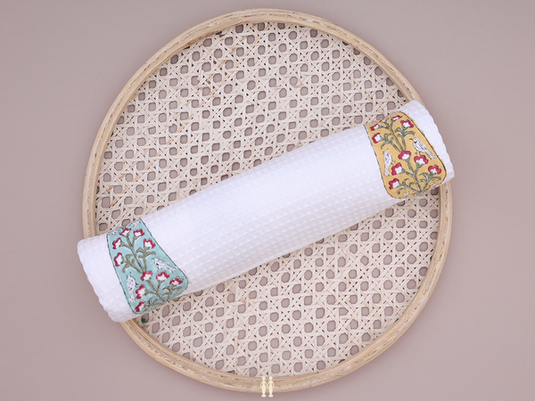 Printed Design White Cotton Towel