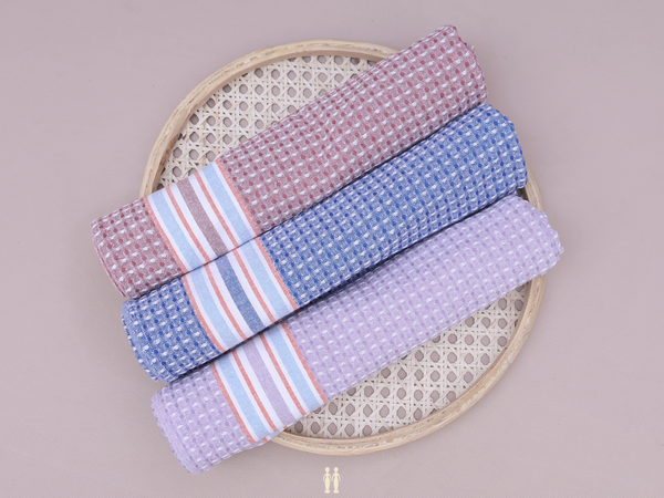Multicolor Set Of 3 Cotton Towels
