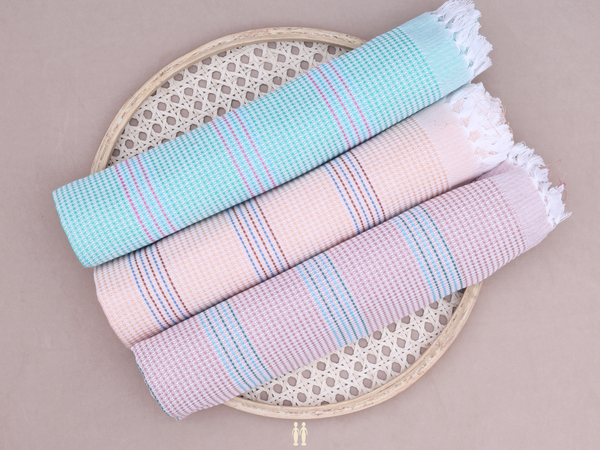 Multicolor Set Of 3 Cotton Towels