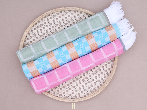 Multicolor Set Of 3 Cotton Towels