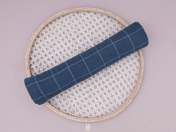 Checks Design Oxford Blue Linen Towel