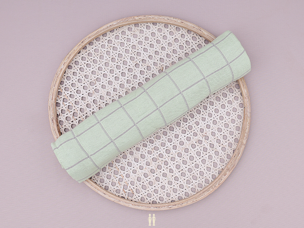 Checks Design Green Linen Towel