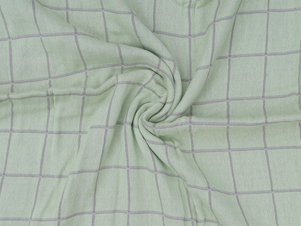 Checks Design Green Linen Towel